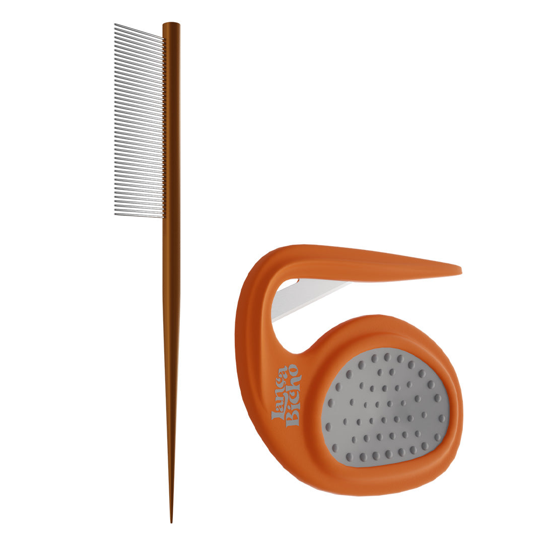 Kit Penteado Pet Lança Bicho – Pente Maciço + Removedor Lança Laço