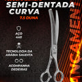 Tesoura Zahara Semi-Dentada Curva 7.5 Lança Bicho